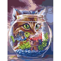Malen nach Zahlen "Katze und Fisch", 30 x 40 cm