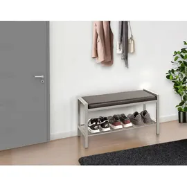 Haku-Möbel Schuhbank 80 x 48 x 32 cm schwarz gepolstert / schwarz