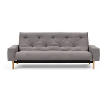 Schlafsofa INNOVATION LIVING TM "MIMER hochwertige Schlaffunktion, aktuelles Design und extra Komfort" Sofas Gr. T: 100cm, Webstoff fein FLASHTEX, grau (light grey 217, flashtex) Taschenfederkernmatratze, Breite Liegefläche 140 cm