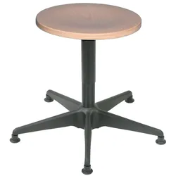 PROREGAL Drehspindel-Hocker Atlanta | Sitzhöhe 39-53cm | Tragfähigkeit 110kg | Holz-Buche | Stahl-Fußkreuz mit Gleiter | Buche