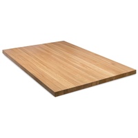 Rikmani Massivholzplatte Eiche Tischplatte Esstisch 100x80x3 hell-runde Ecke