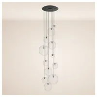S.luce Pendelleuchte Orb Galerieleuchte 12-flammig Modular Klar, Schwarz schwarz