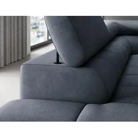 moeblo Ecksofa, Polsterecke, Eckcouch Wohnlandschaft Sofa mit Ottomane Eckgarnitur - Ecksofa Ferrucio L - Anthracite (Aura 40) - Grau
