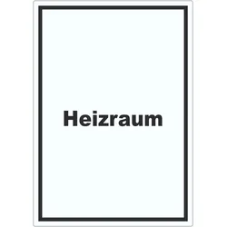 Heizraum Aufkleber mit Text Heizung Wärme hochkant A5 (148x210mm)