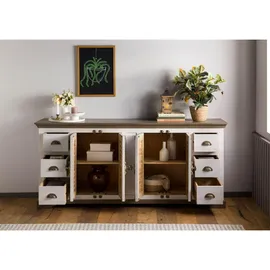Massivmoebel24 Sideboard 200 x 90 x 45 cm Weiß