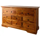 Massivmoebel24 Kommode Akazie 145 x 85 x 49 cm Honig lackiert