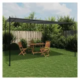 furnicato Pavillon Klassischer 4x4 m Anthrazit mit wasserabweisendem Polyester, UV-beständiges Gartenzelt mit stabilem Gestell für Ihren Garten schwarz