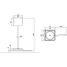 meineWunschleuchte 2er SET Akku LED Outdoor Tischlampen Schwarz kabellos ohne Strom, Touch dimmbar