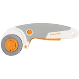 Fiskars Titan-Rollschneider, Rollmesser mit Auslöser, Rechts- und Linkshändig, Klingen-Durchmesser: 45 mm, Orange/Weiß/Grau, 1066041