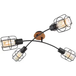 Deckenlampe Esszimmerleuchte drehbar Gittergeflecht 4-flammig schwarz  L72 cm