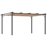 Outsunny Pergola Pavillon 3 x 4 m Grau/Braun