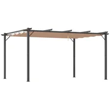Outsunny Pergola Pavillon 3 x 4 m Grau/Braun