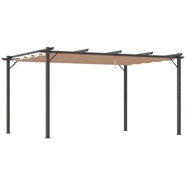Outsunny Pergola Pavillon 3 x 4 m Grau/Braun