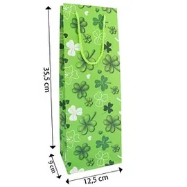 IDENA Geschenktüte für Flaschen 12,5 x 35,5 cm Grün
