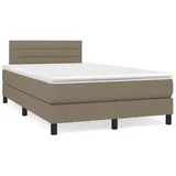 vidaXL Boxspringbett mit Matratze Taupe 120x200 cm Stoff