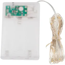 VBS LED-Lichterkette Micro 30 LEDs 6/18 Std. Transparent Weiß