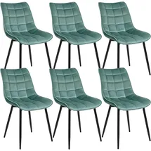 Woltu Esszimmerstuhl Samt Türkis 6er Set