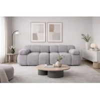 kaiser möbel Couch, 2-Sitzer Sofa modular, Veloursstoff Salvador, Grau, Selia - Grau