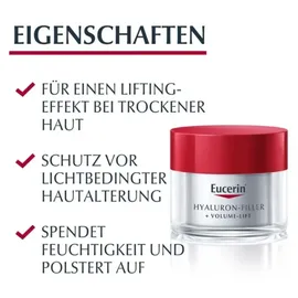 Eucerin Hyaluron-Filler + Volume-Lift Tagespflege Creme für trockene Haut LSF 15 50 ml