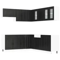 VidaXL 11-tlg. Küchenschrank-Set Kalmar Schwarz Holzwerkstoff