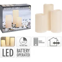 3er-Set batteriebetriebene LED-Kerzen mit Fernbedienung und Timer-Funktion
