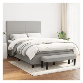 vidaXL Boxspringbett 140 x 200 cm Hellgrau