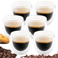 spar-home® Doppelwandige Kaffeegläser 250ml 2er Set – Latte Macchiato Gläser Espressotassen Tassen Dickwandig für Cappuchino Espresso Teegläser Thermogläser Glass Tasse (2, 250ml)