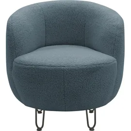 INOSIGN Sessel INOSIGN "Anjuli Lieferzeit nur 2 Wochen", blau (eisblau), B:72cm H:72cm T:76cm, 100% Polyester, Sessel, Sessel, Runde Form, perfektes Einzelstück, Flausch oder Feinstruktur
