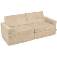 KiddyMoon Kindersofa Aufklappen Aus Schaumstoff Spielsofa Für Kinder Schlafsofa Kindersessel Kinder Couch Kinder Sofa Für Kinderzimmer Kindercouch Faltmatratze Matratzen, Beige