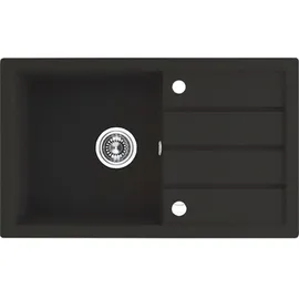 Laveo TRZYNASTKA rechts Einbauspüle granit schwarz Handbetätigung 790 x 480 mm