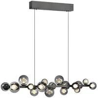 Paul Neuhaus LED Pendelleuchte Pendellampe PURE EPopup, elektrisch höhenverstellbar, dimmbar, Memoryfunktion, CCT, 18x LED Board / 1.8 W, warmweiß bis kaltweiß, dimmbar per Fernbedienung, elektrisch höhenverstellbar grau 29.50 cm x 120.00 cm x 240.00 cm