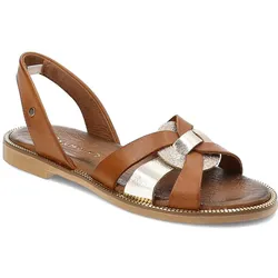 Braune Sandalen Armodo Flache Schuhe, 38