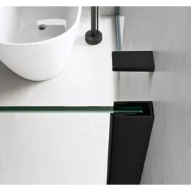 SoGood doporro Eck-Duschkabine 75x90x195cm Eckdusche in schwarz mit Hebe- und Senkmechanismus ESG-Sicherheitsglas Klarglas inkl. beidseitiger Easy-Clean-Beschichtung Ravenna36-plus