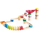 HaPe Zweispurige Murmelbahn mit Domino bunt