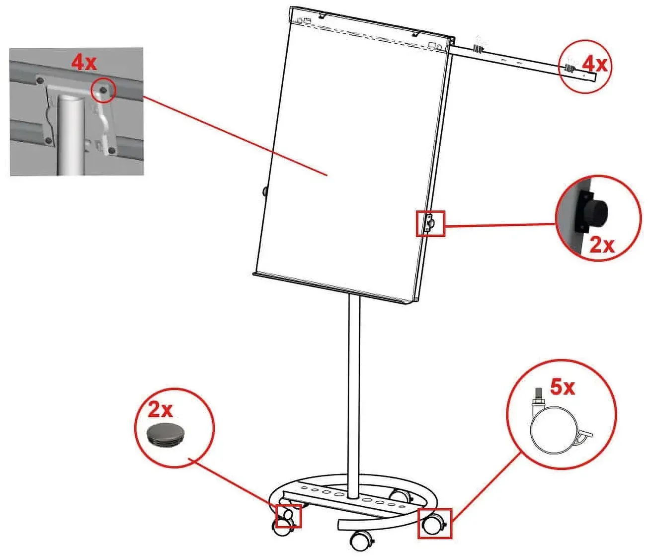 Montagebeutel für Flipchart MAULoffice Rundfuß
