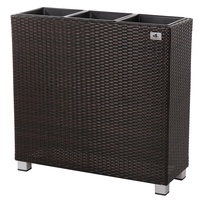 Gartenfreude Raumteiler Pflanzkübel Polyrattan mit Alu-Füßen 76 x 26 x 73 cm braun