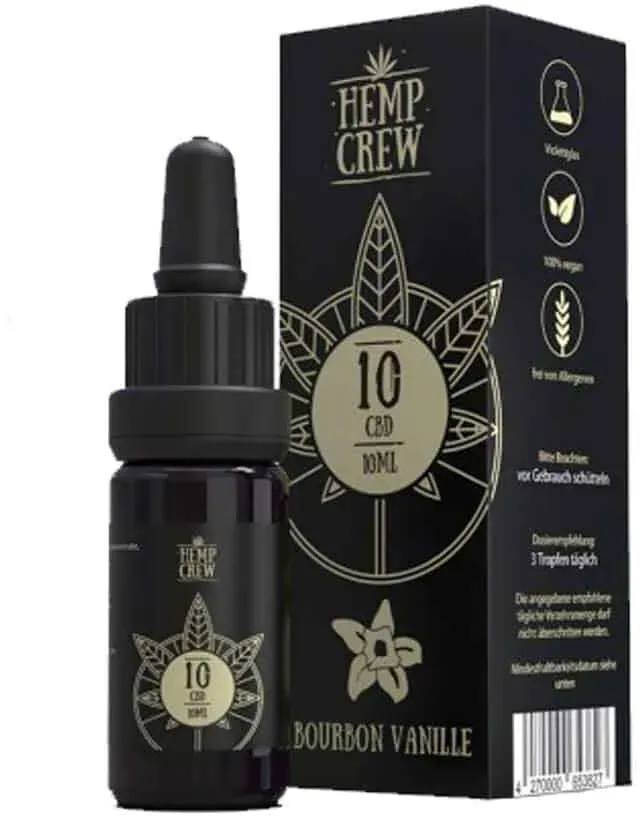 HempCrew CBD Öl 10% Hanf / Minze/ Lavendel/ Zitrone/ Vanille 10ml - Bourbon Vanille