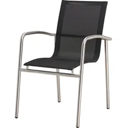 Gartenstuhl BEST "Khartum", schwarz, B:56cm H:88cm T:62cm, Edelstahl, Stühle, Stapelstuhl
