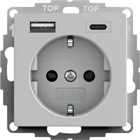 Gira USB-Steckdose 2-fach Grau