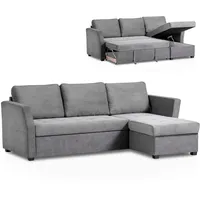 Ecksofa - ash - Cord - mit Liegefunktion und Staukasten Sofa Wohnlandschaft