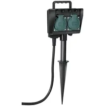 Brennenstuhl Gartensteckdose 1,5 m Schwarz/Grün 2 St.