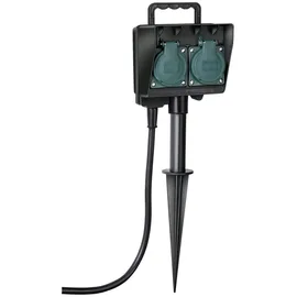 Brennenstuhl Gartensteckdose 1,5 m Schwarz/Grün 2 St.