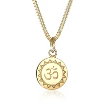 Elli Halskette Damen Om Mantra Anhänger Filigran in 925 Sterling Silber vergoldet