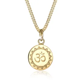 Elli Halskette Damen Om Mantra Anhänger Filigran in 925 Sterling Silber vergoldet