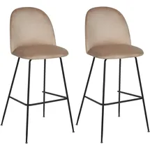 Beliani Barhocker Arcola 2-tlg gepolstert stapelbar onesize Beige/Schwarz