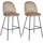 Beliani Barhocker Arcola 2-tlg gepolstert stapelbar onesize Beige/Schwarz