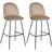 Beliani Barhocker Arcola 2-tlg gepolstert stapelbar onesize Beige/Schwarz