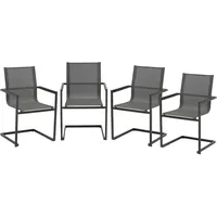 Garden Pleasure 4x Alu Gartensessel Freischwinger Gartenstuhl Metall Campingstuhl