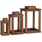vidaXL Laterne 3 pcs Holz Grau