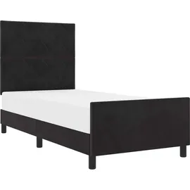vidaXL Boxspringbett mit Kopfteil Schwarz 100 x 200 cm Samt